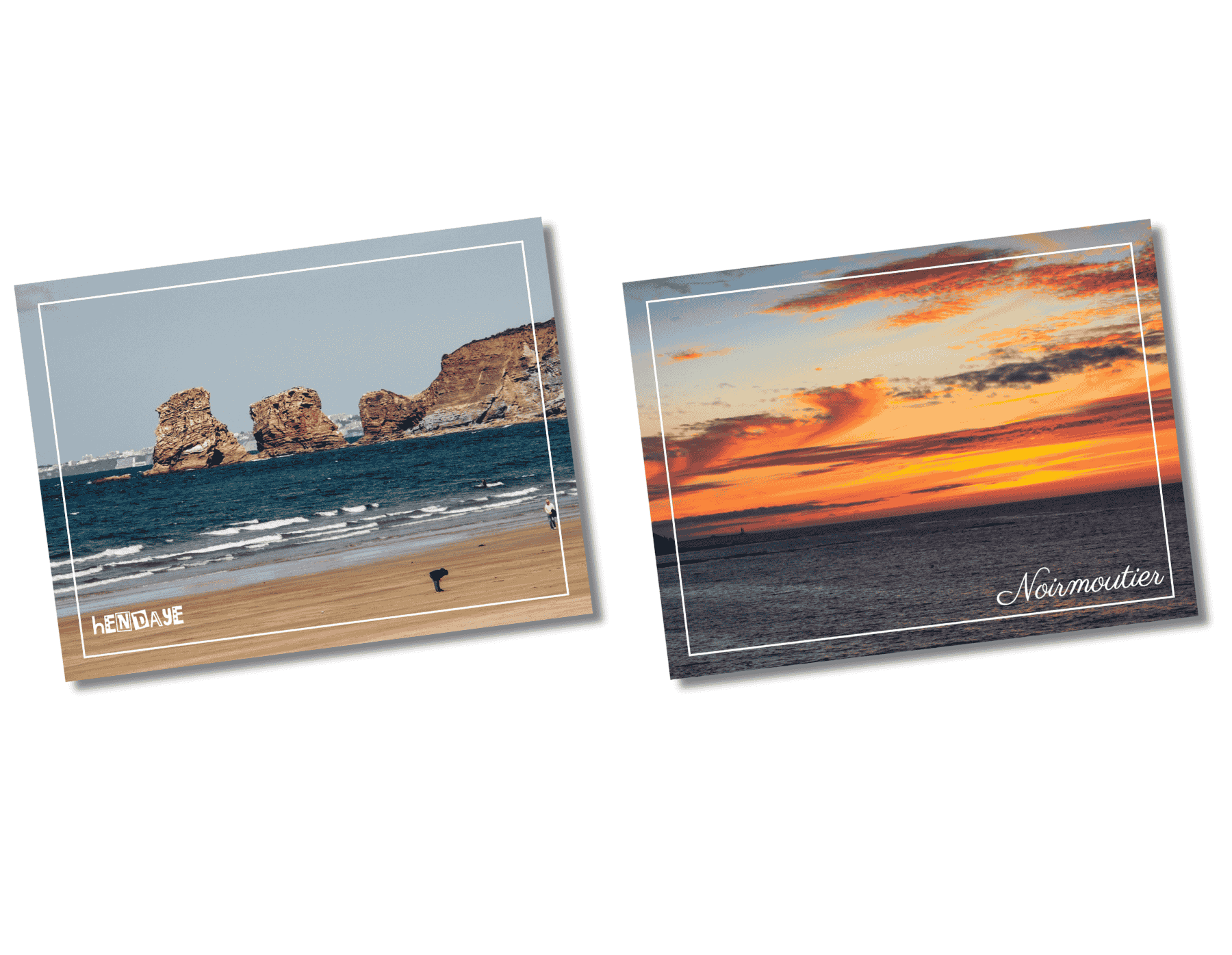 postcards during a beach vacation